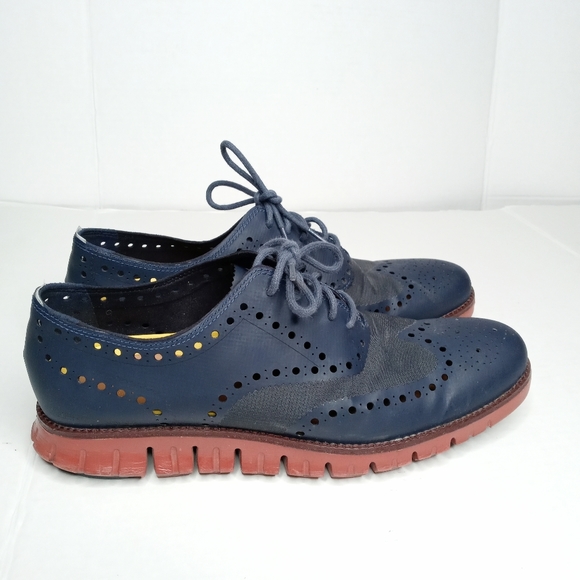 Cole Haan Zerøgrand Wingtip Oxford Lace-ups in Blue Size 10 - Picture 3 of 10